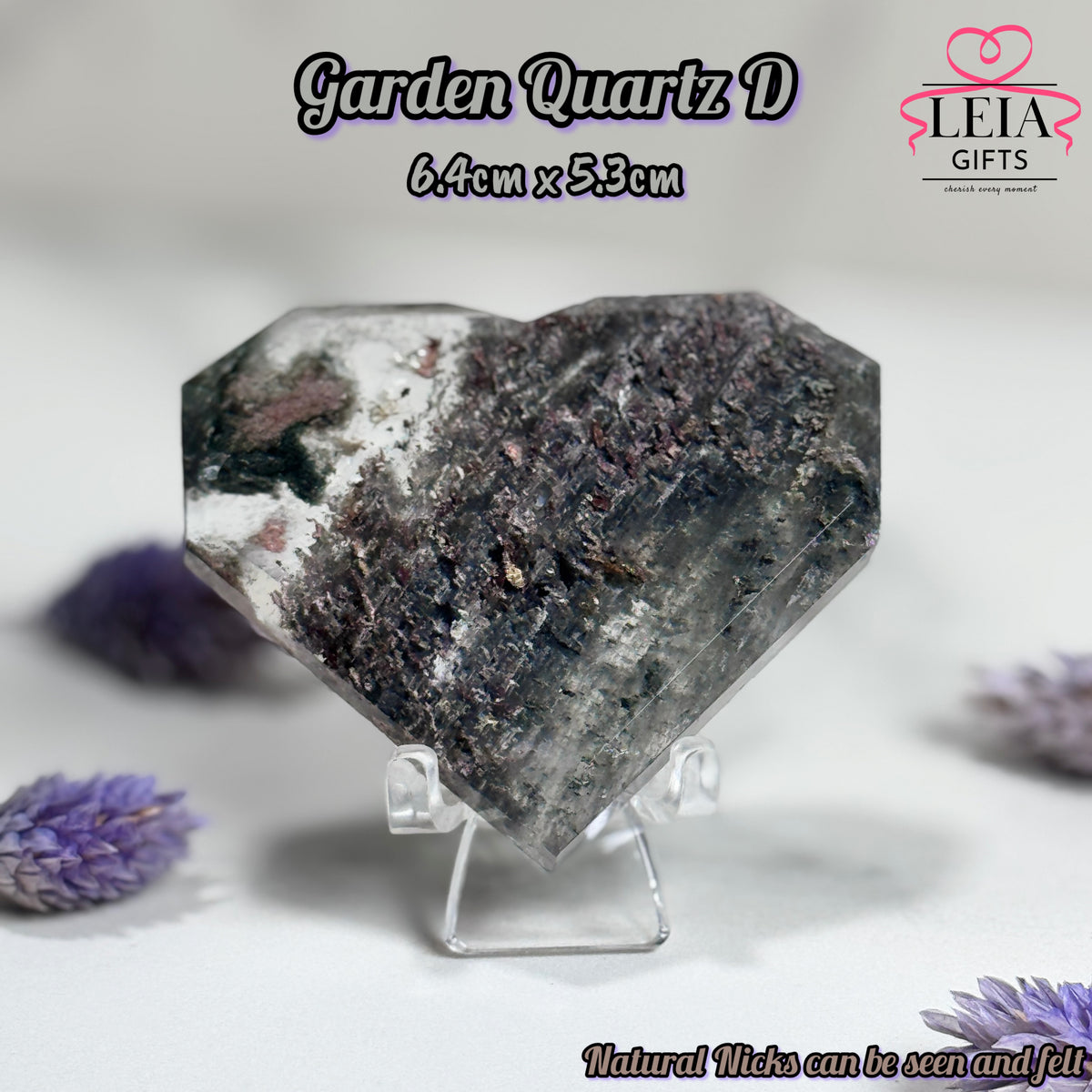 Faceted Garden Quartz Hearts