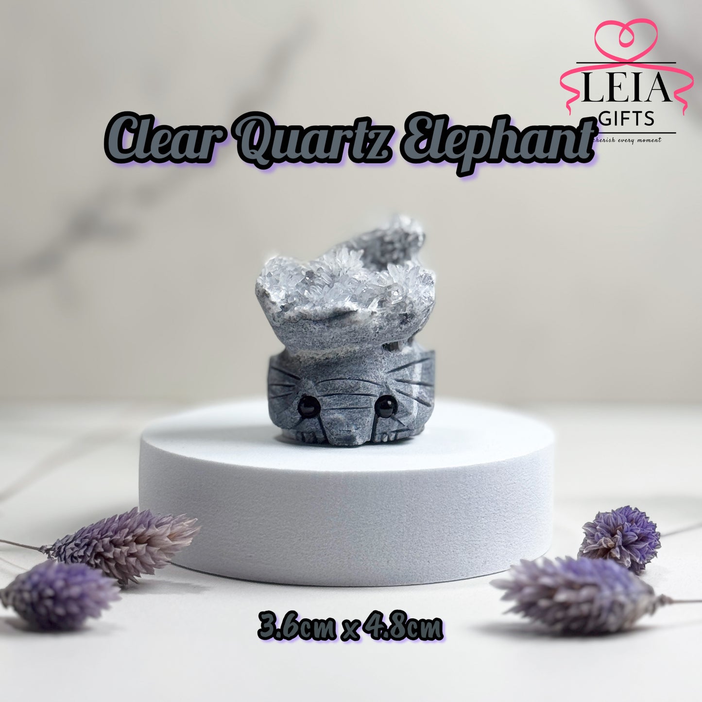 Clear Quartz Elephant Cluster