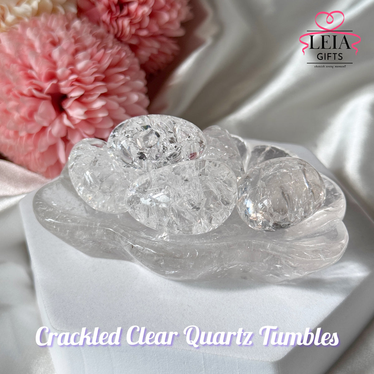 Crackled Clear Quartz Tumbles