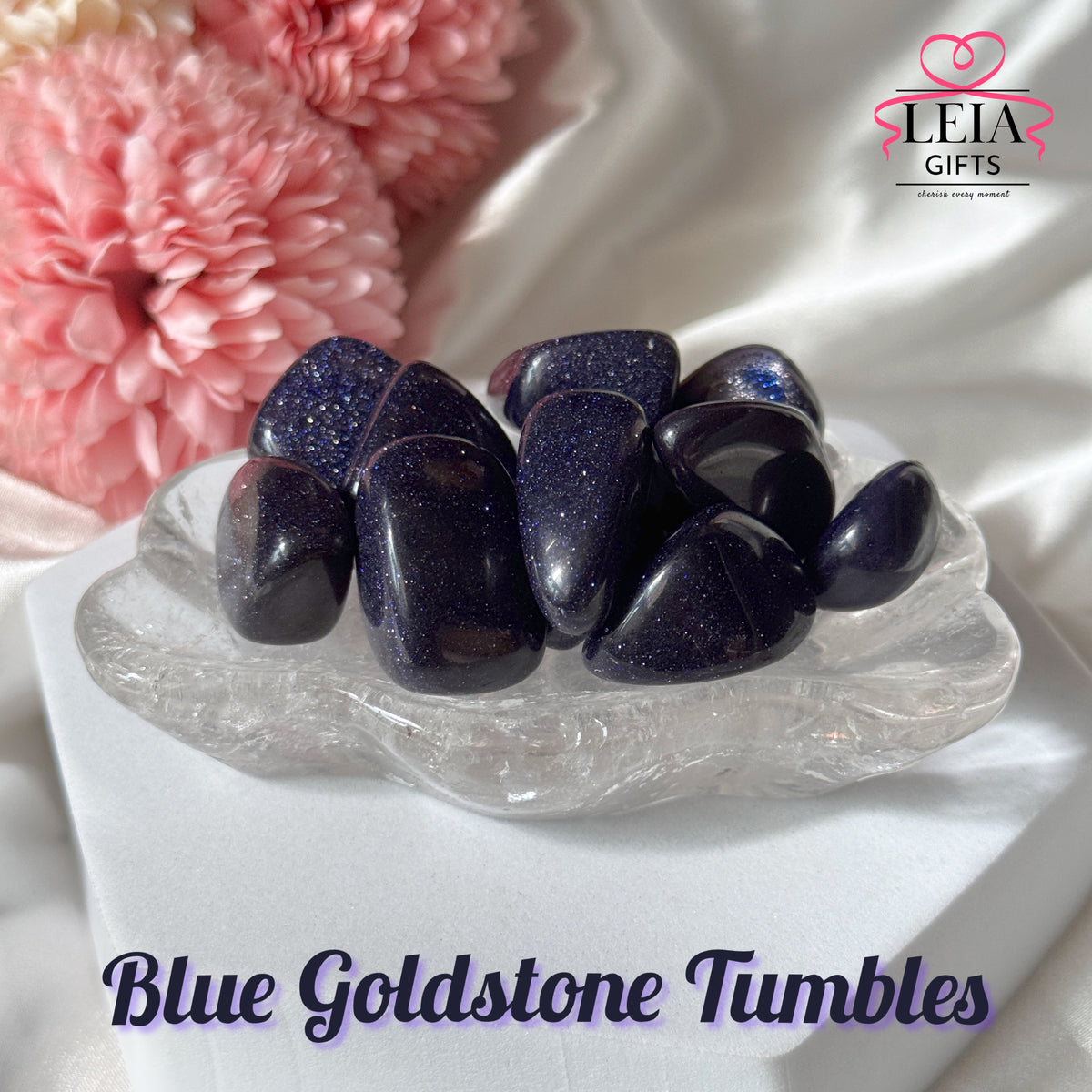Blue Goldstone Tumbles