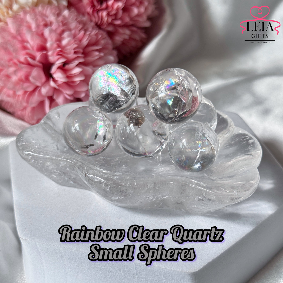 Rainbow Clear Quartz Small Spheres