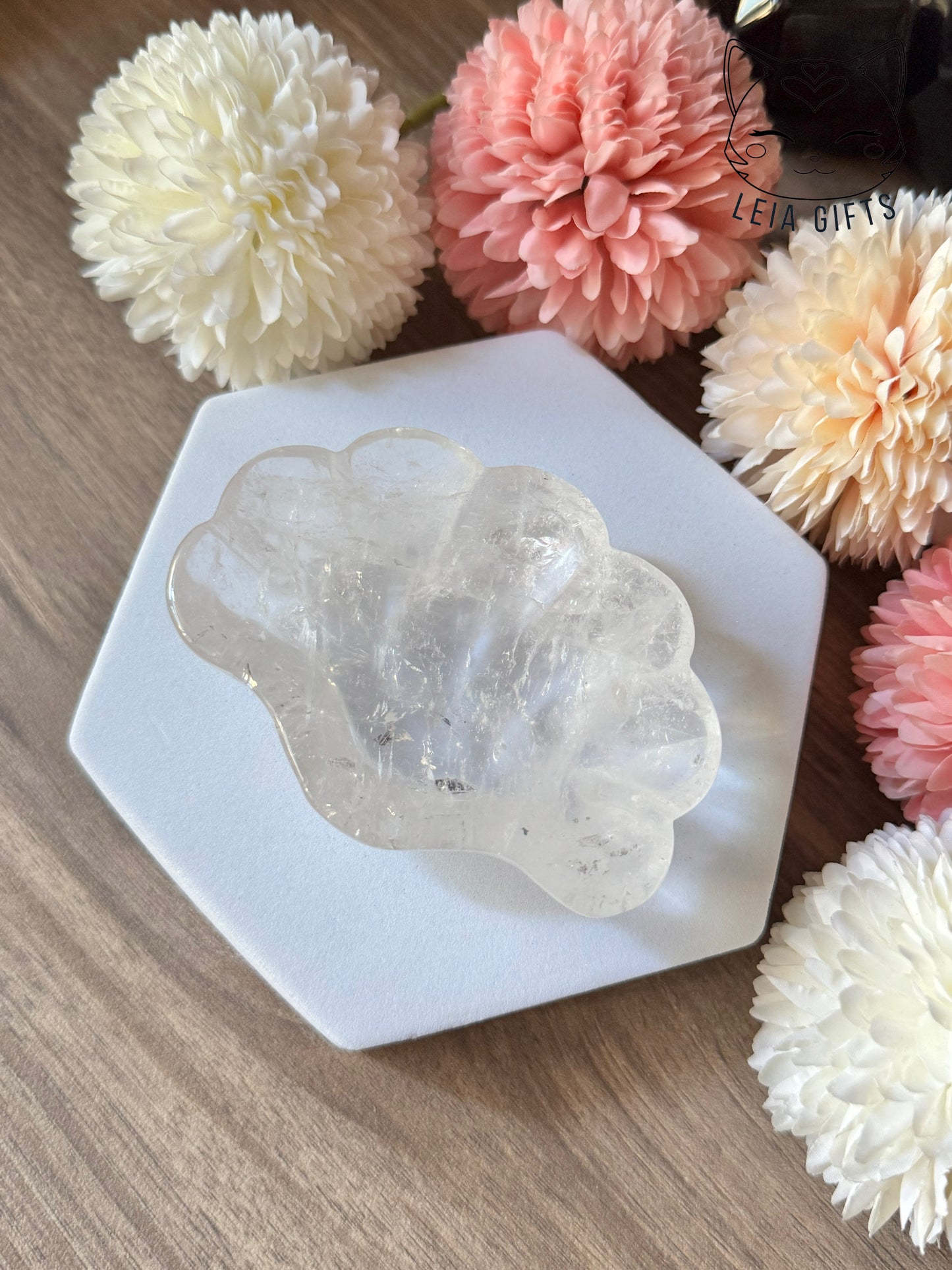 Clear Quartz Shell Tray
