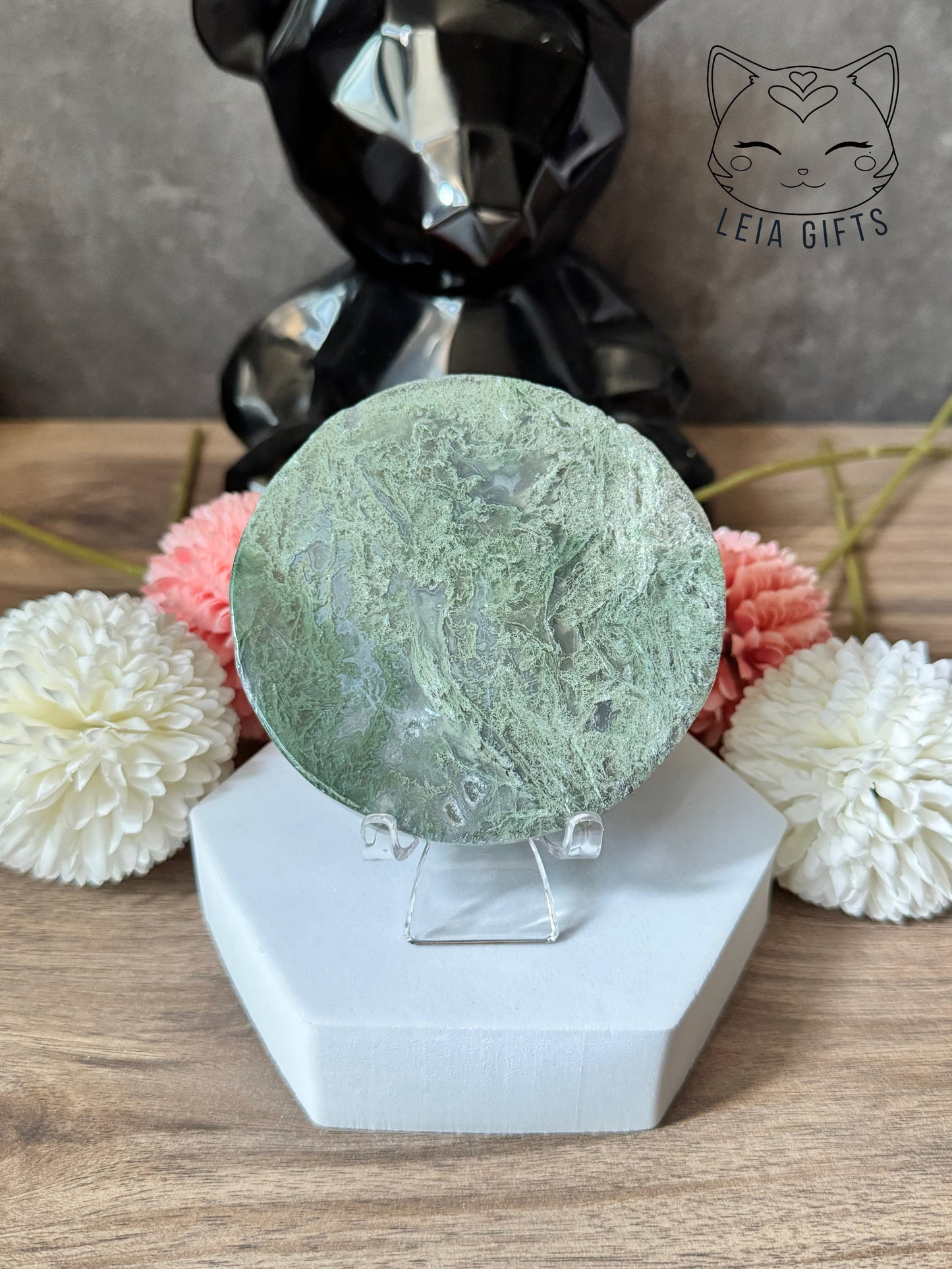 Moss Agate Round Slab
