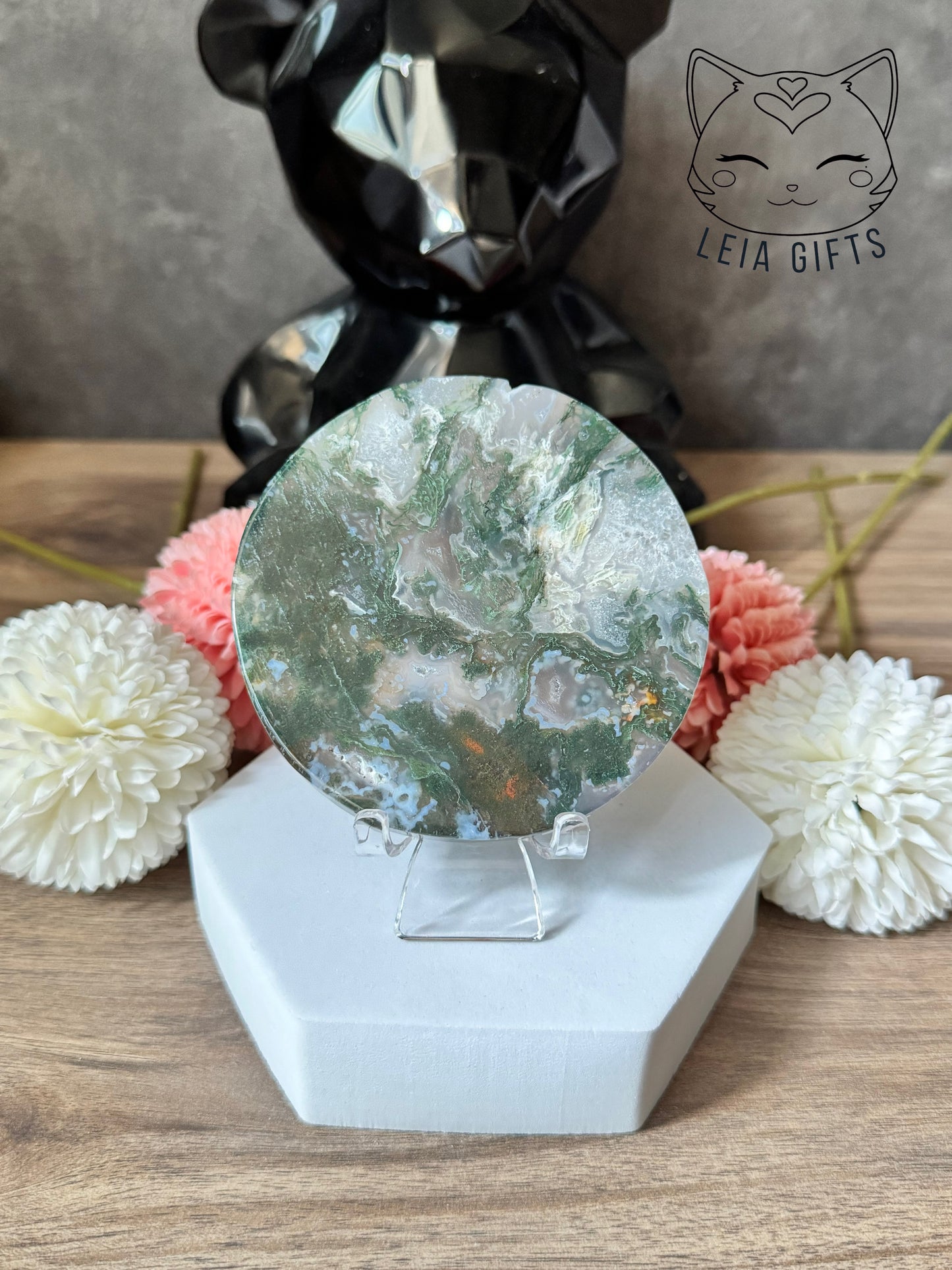 Moss Agate Round Slab