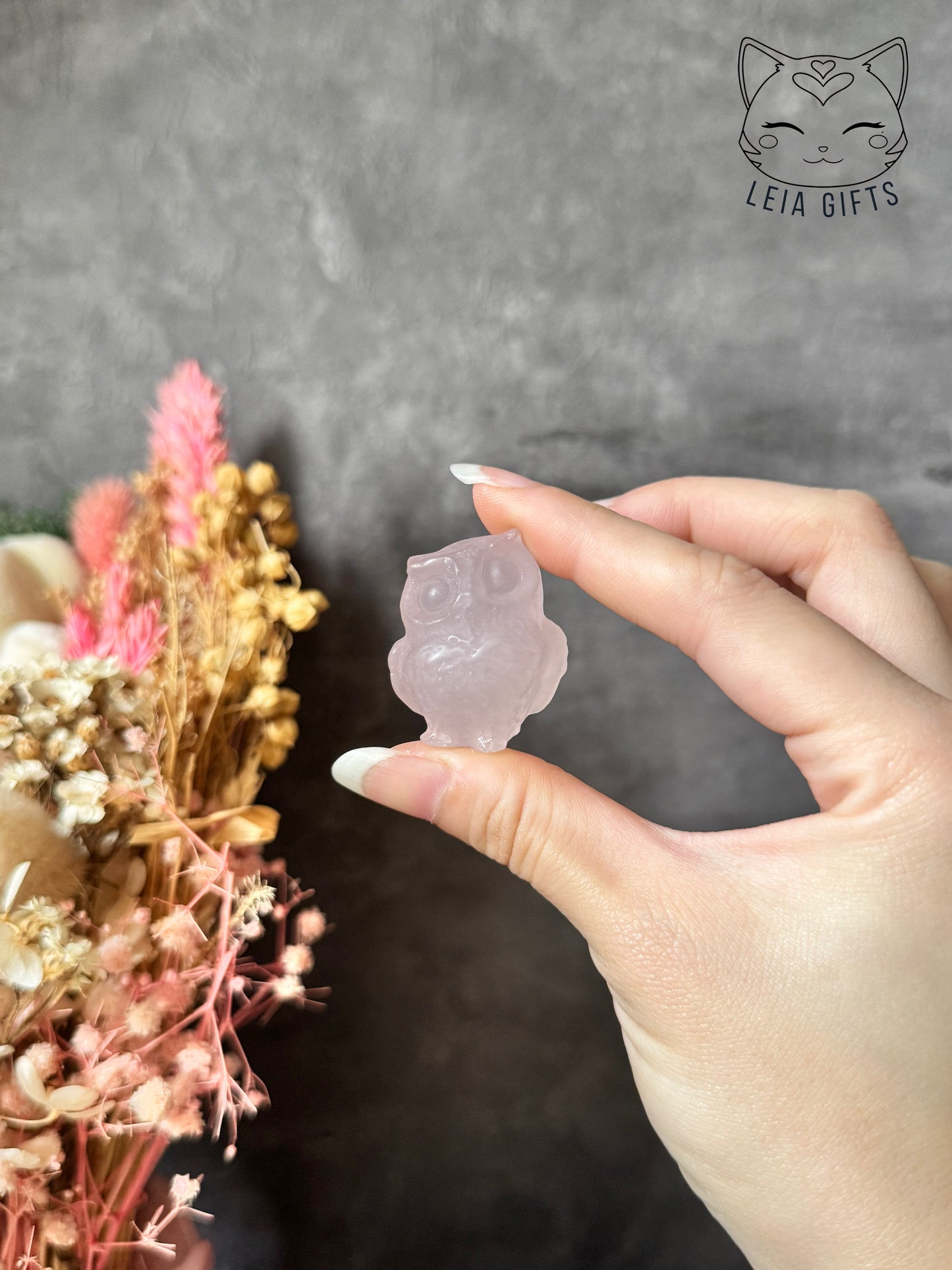 Rose Quartz Owl
