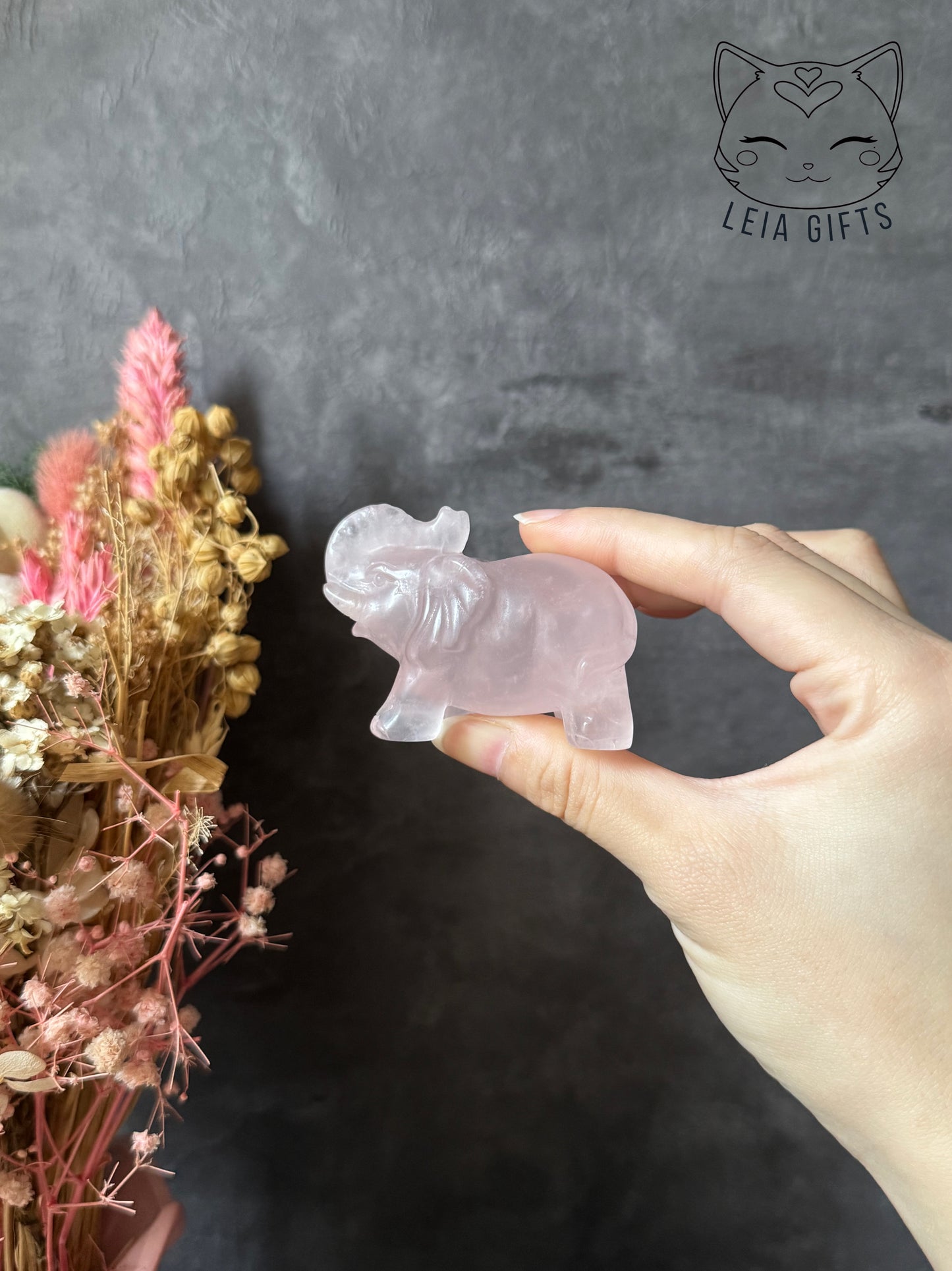 Rose Quartz Elephant