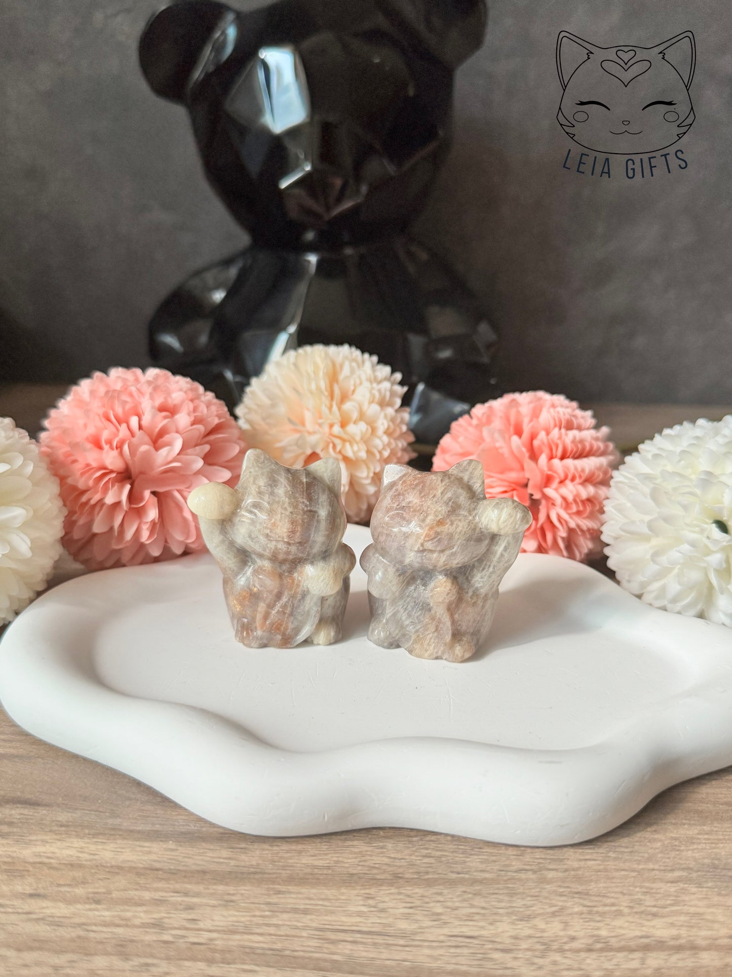 Moonstone Fortune Cats (Pair)