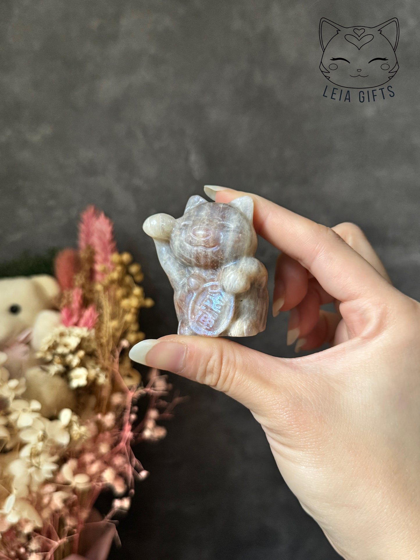 Moonstone Fortune Cats (Pair)