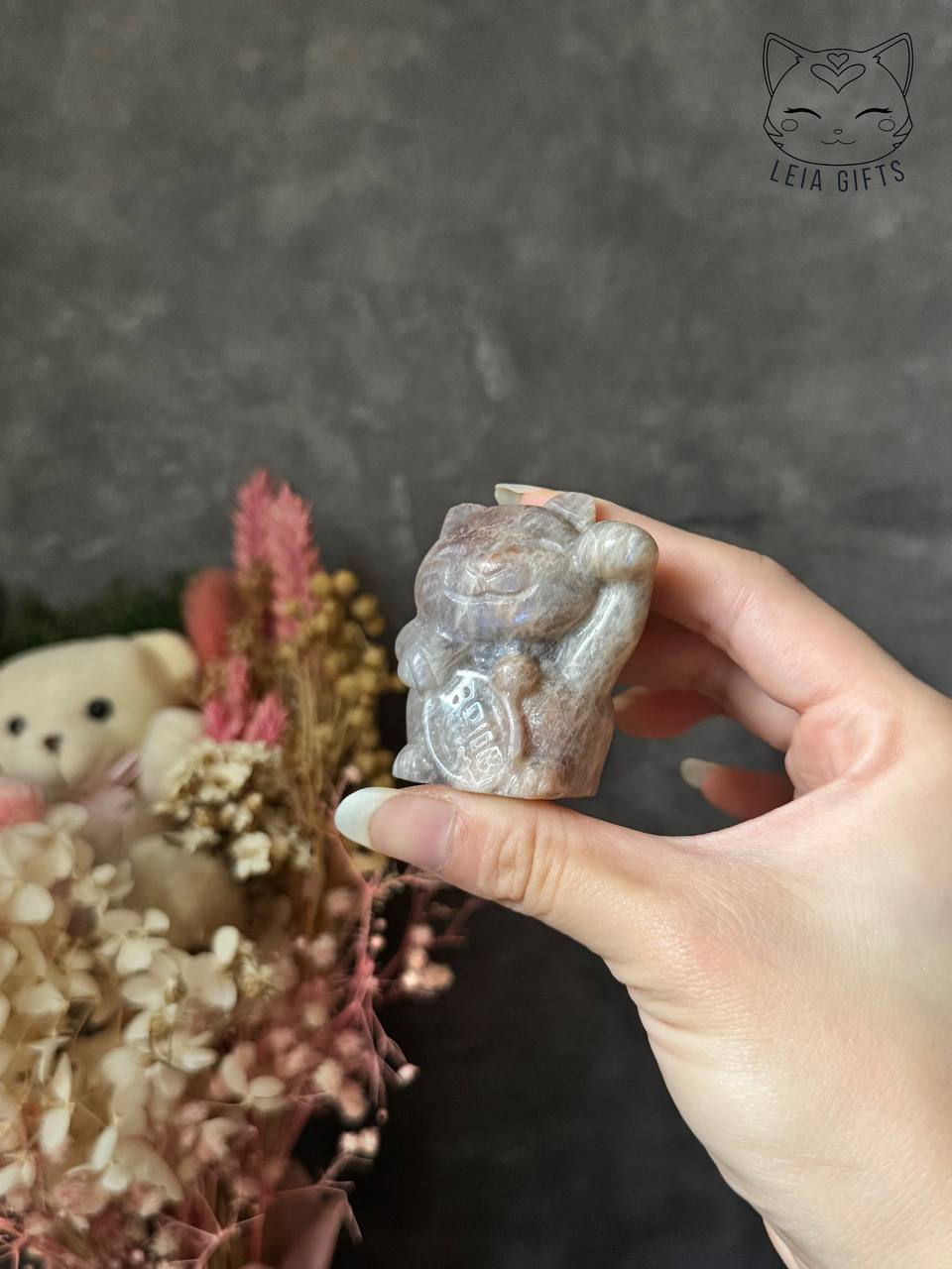 Moonstone Fortune Cats (Pair)