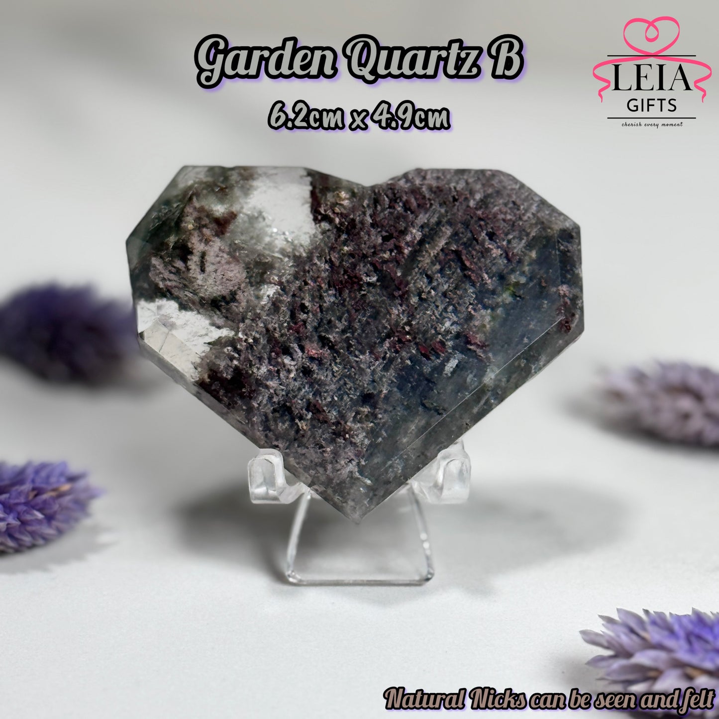 Faceted Garden Quartz Hearts