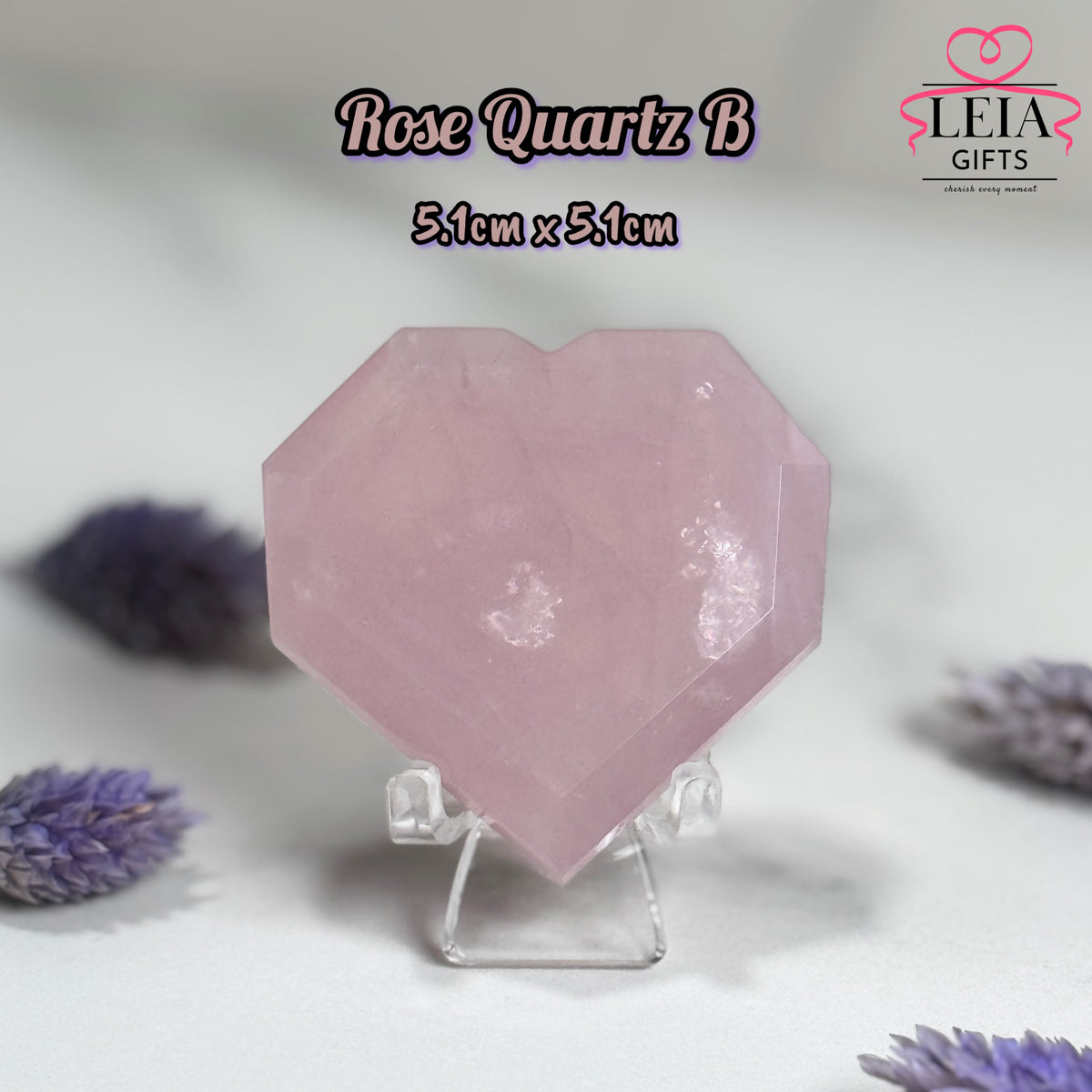 Faceted Rose Quartz Hearts