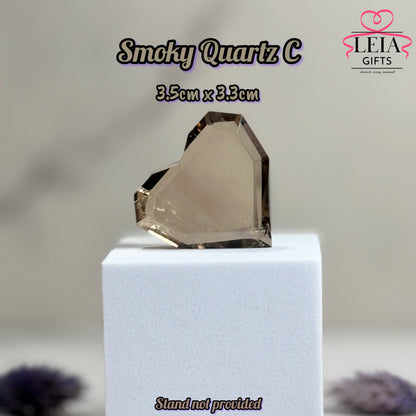Faceted HQ Smoky Quartz Hearts