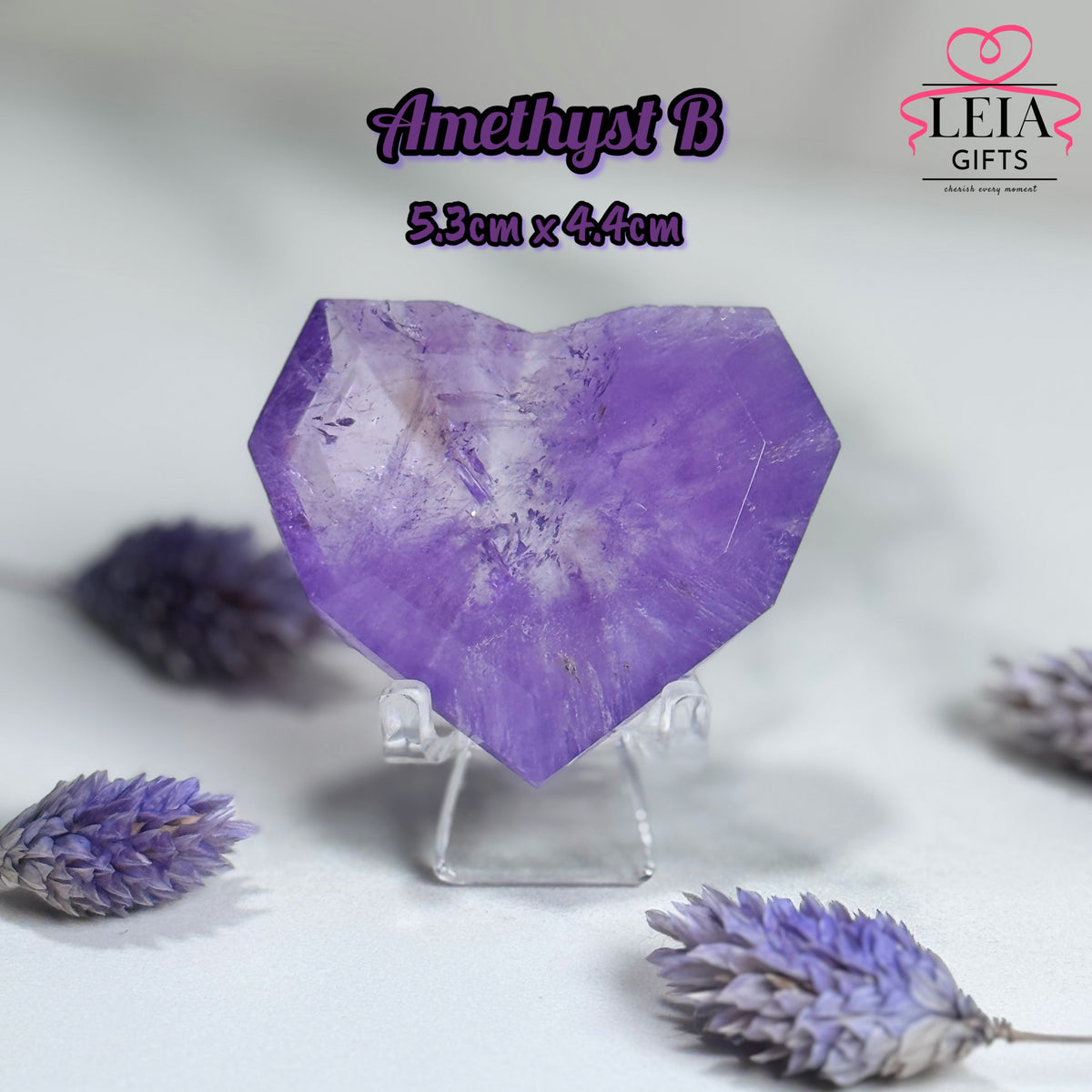Faceted Amethyst Hearts