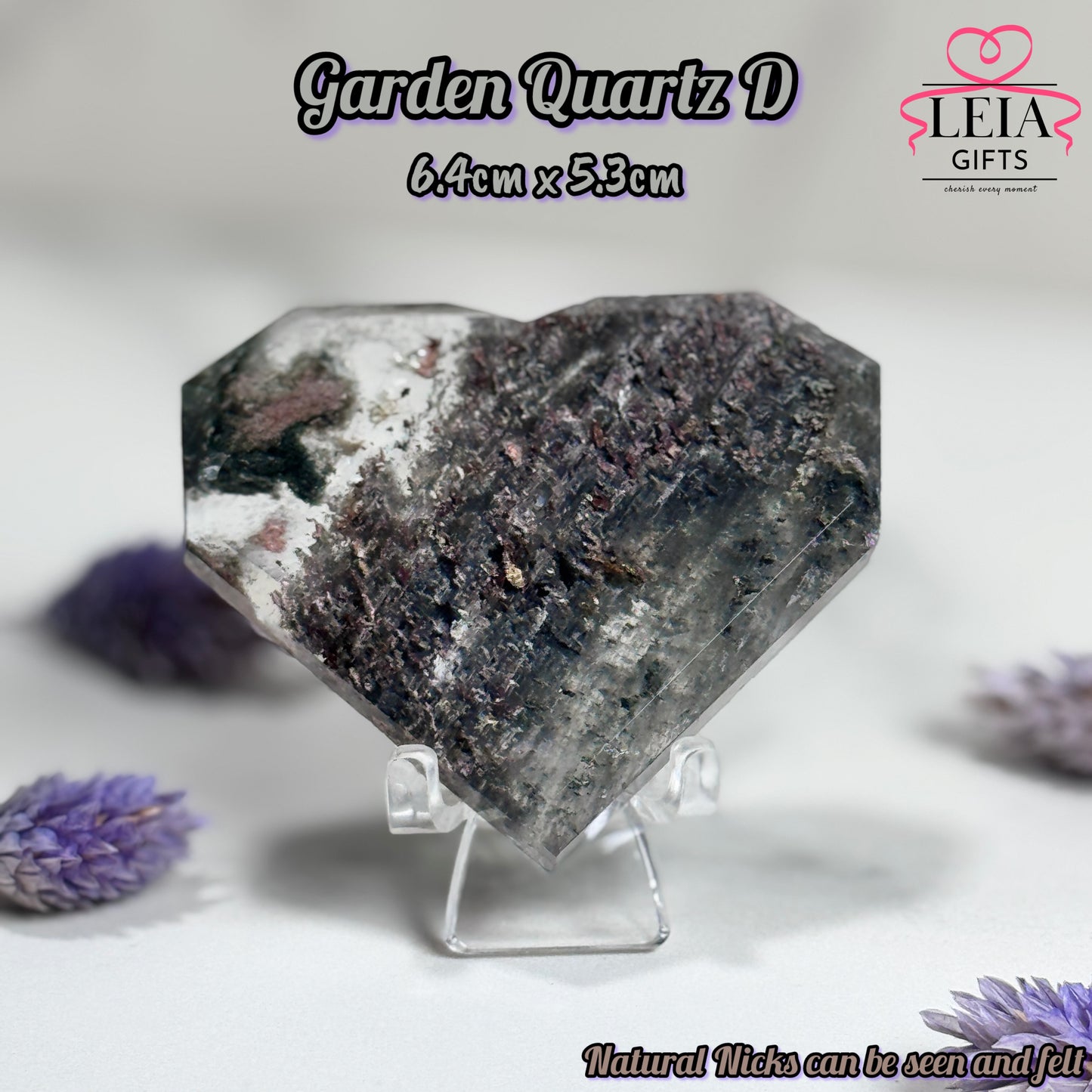 Faceted Garden Quartz Hearts