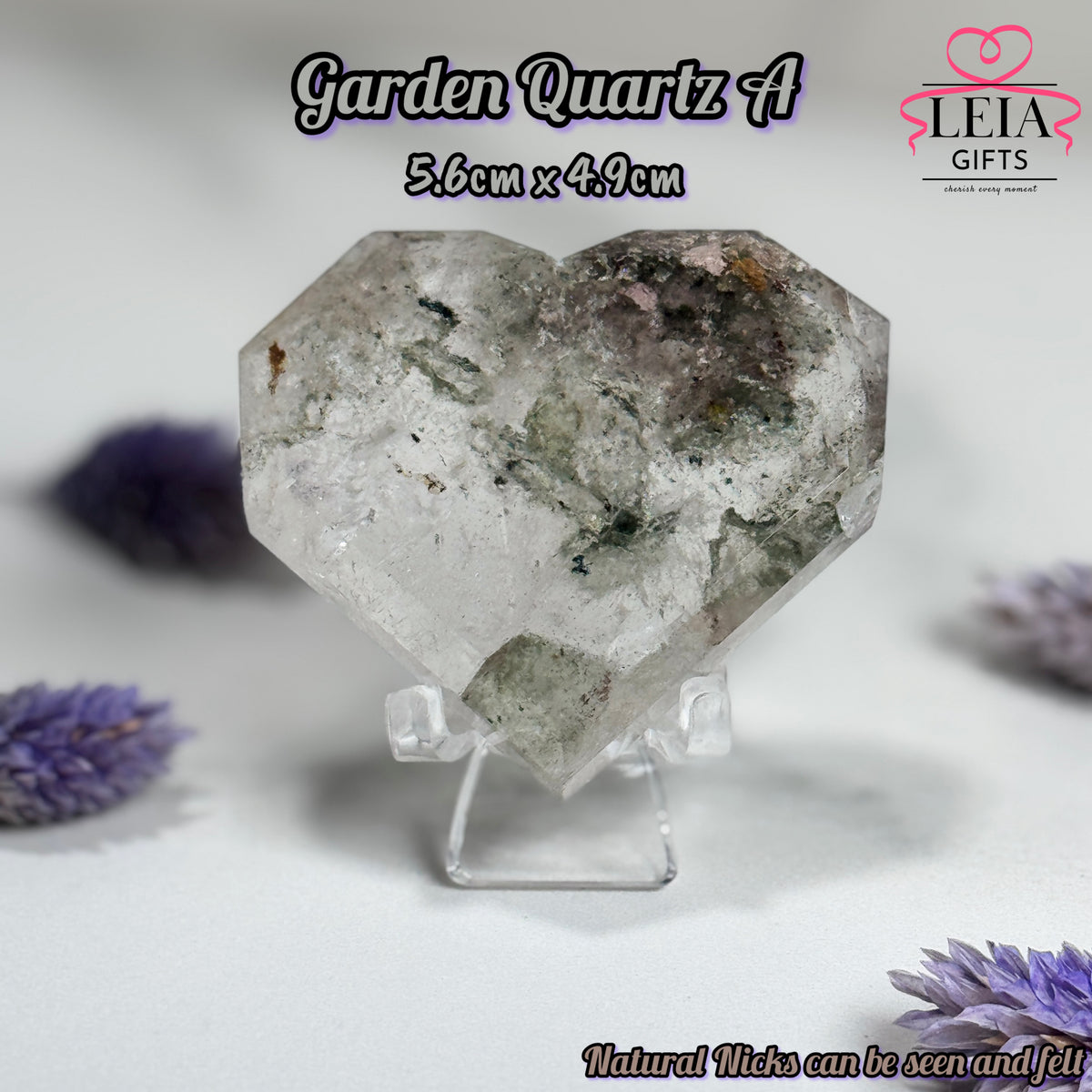 Faceted Garden Quartz Hearts