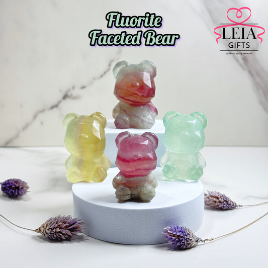 Fluorite Faceted Bears