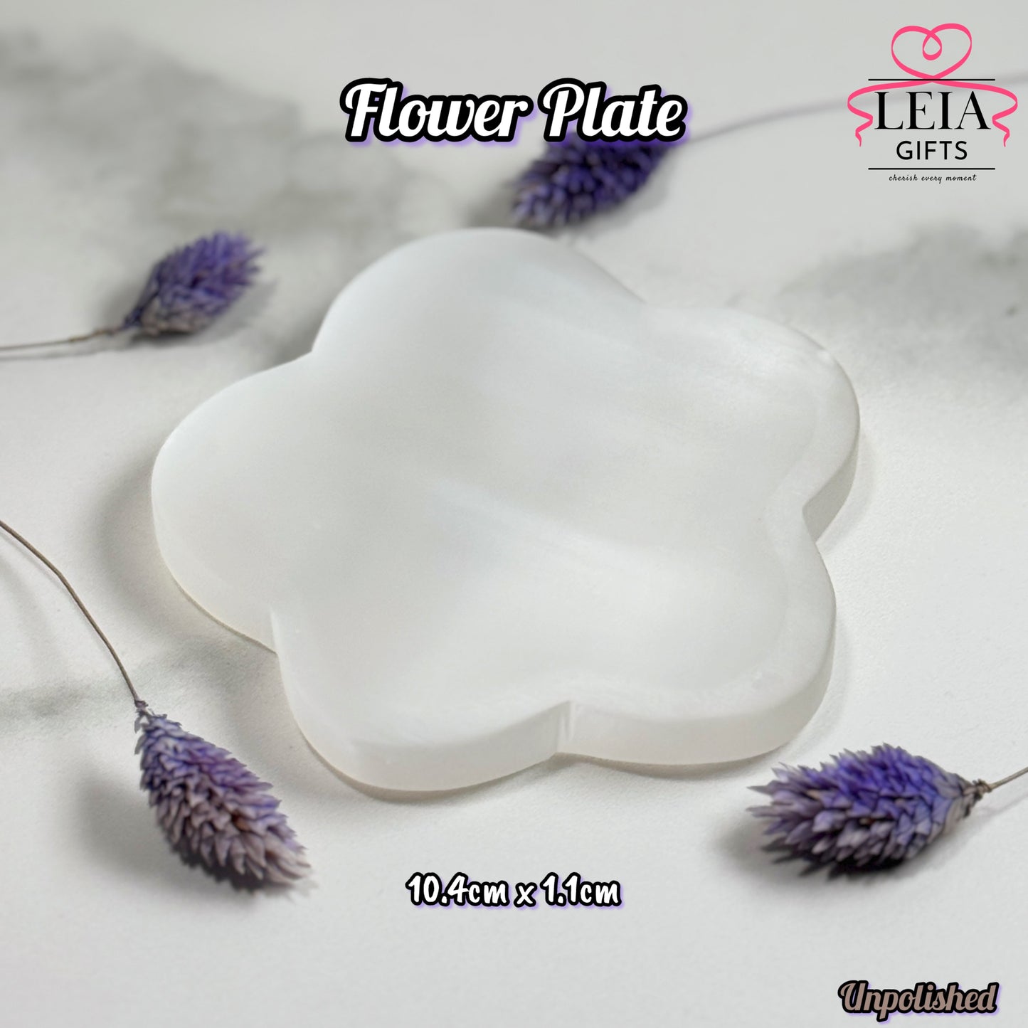 Selenite Flower Plate