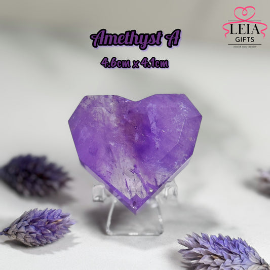 Faceted Amethyst Hearts