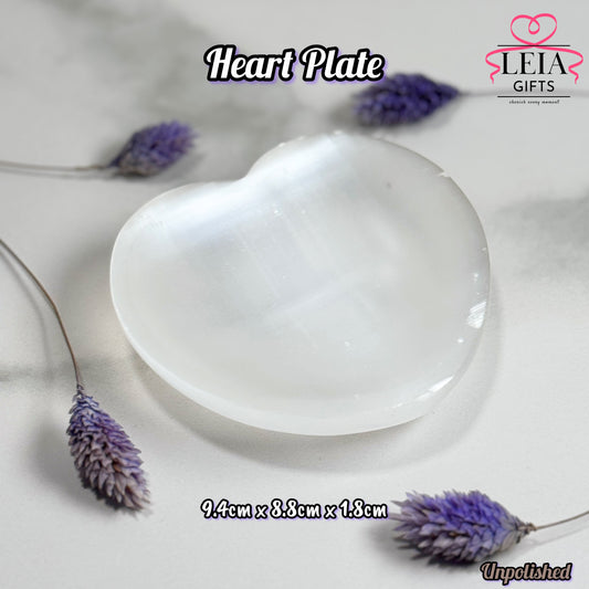 Selenite Heart Plate