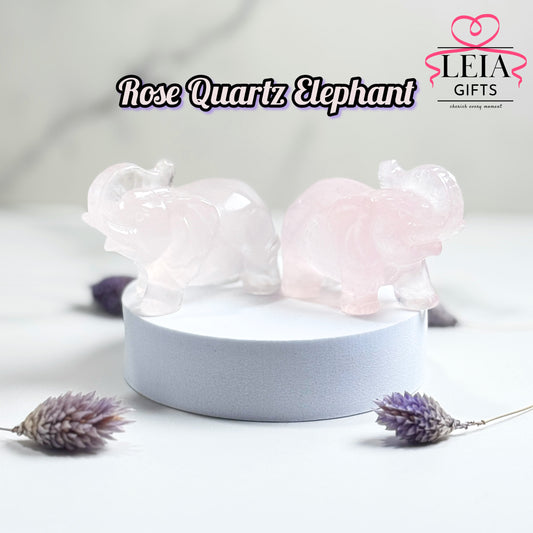 Rose Quartz Elephant