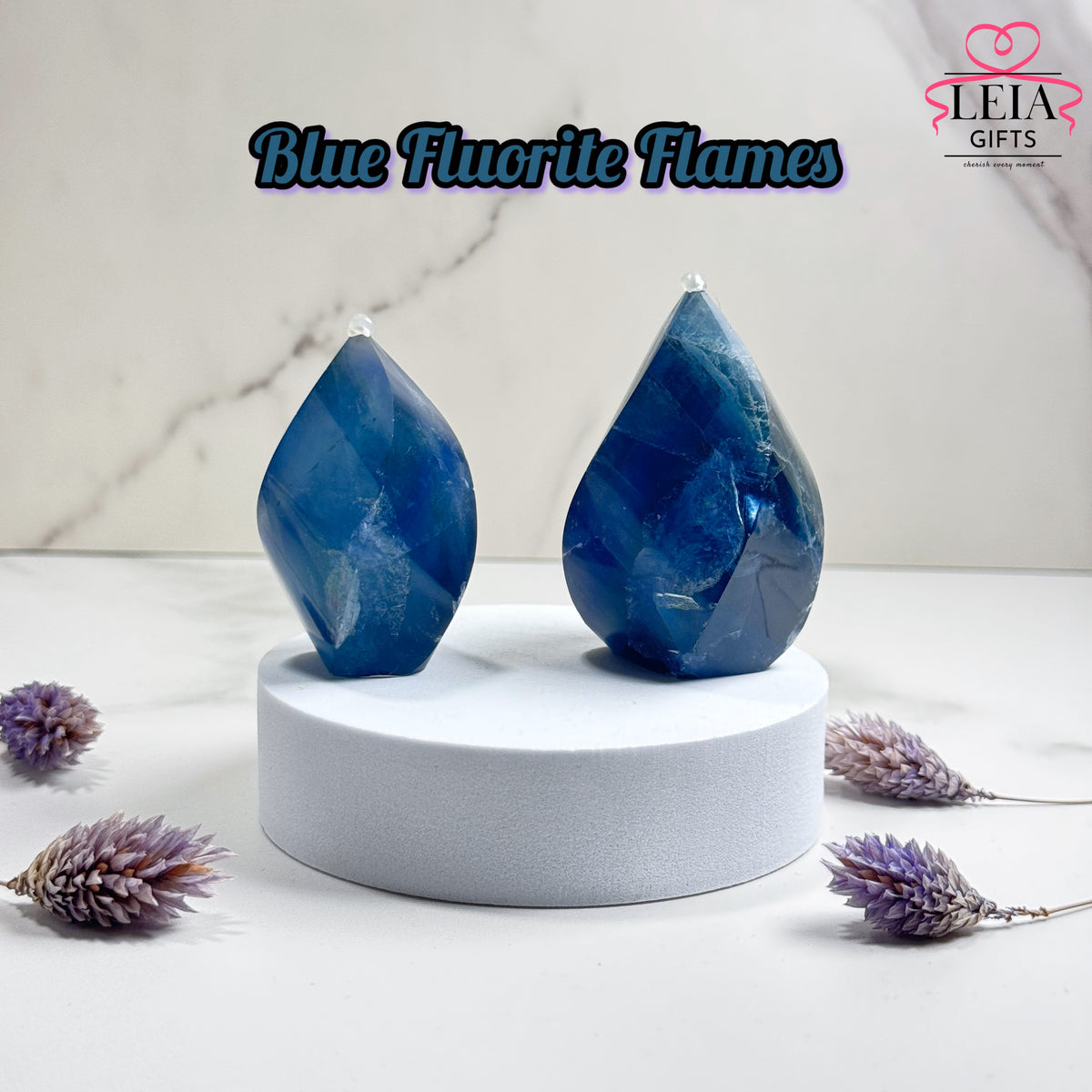 Blue Fluorite Flames