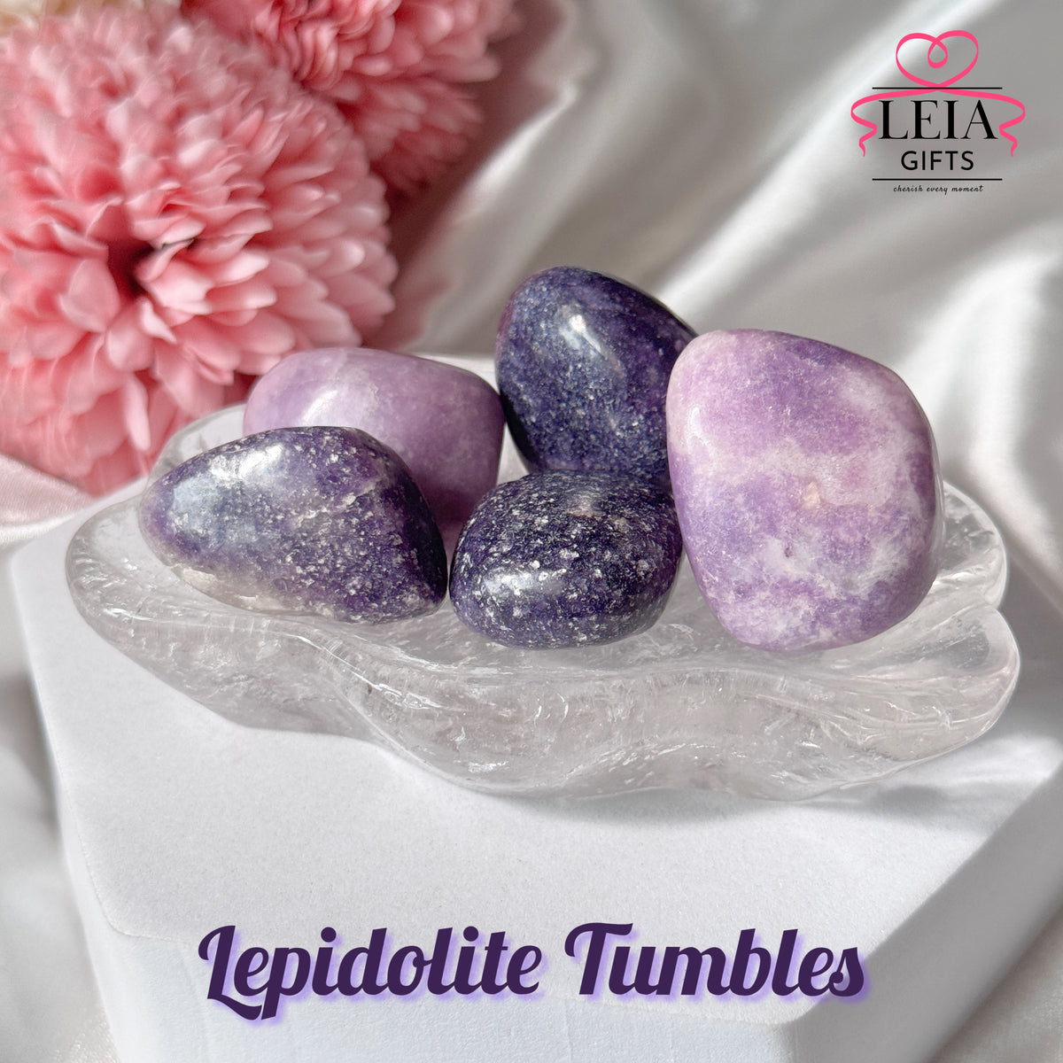 Lepidolite Tumbles