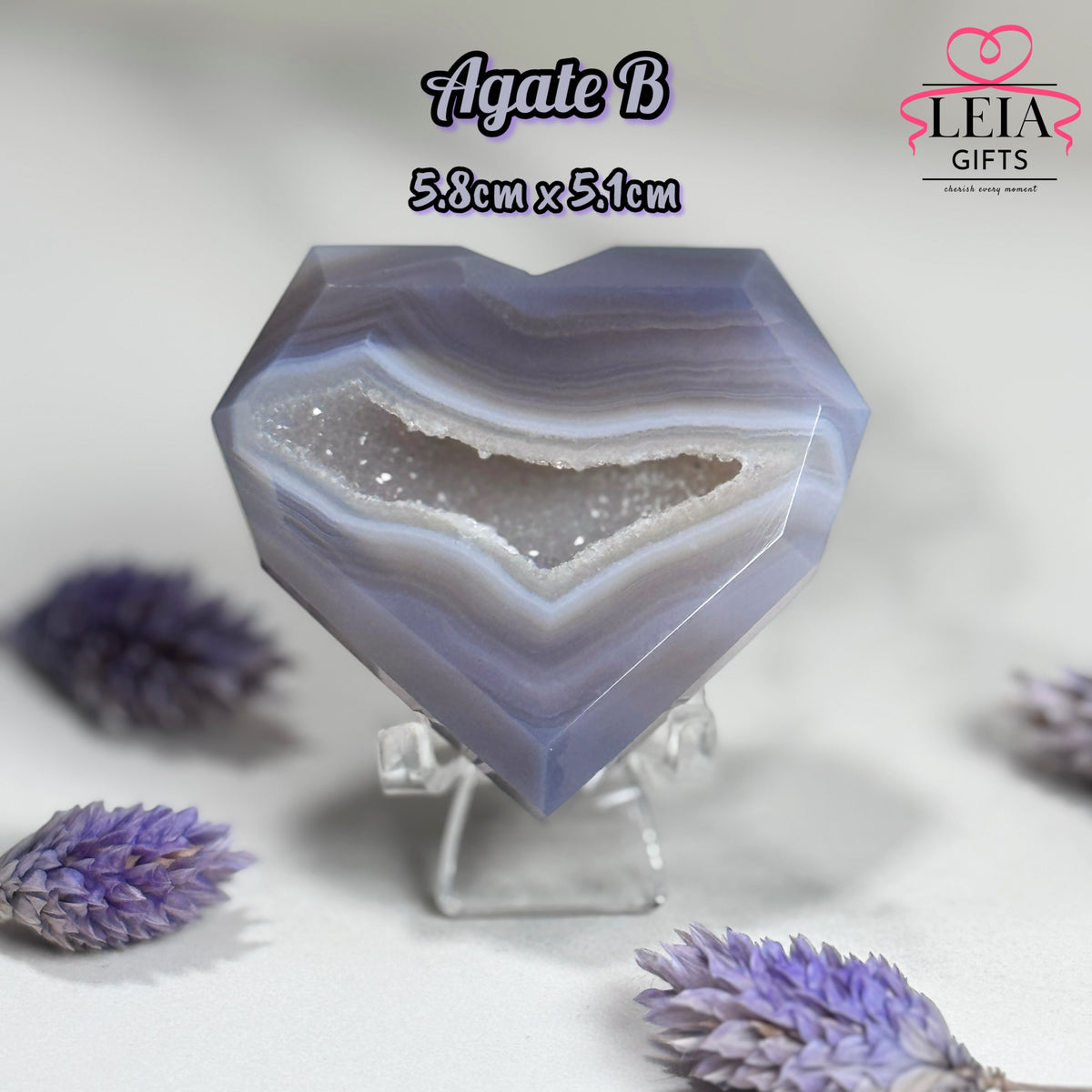Faceted Agate Heart