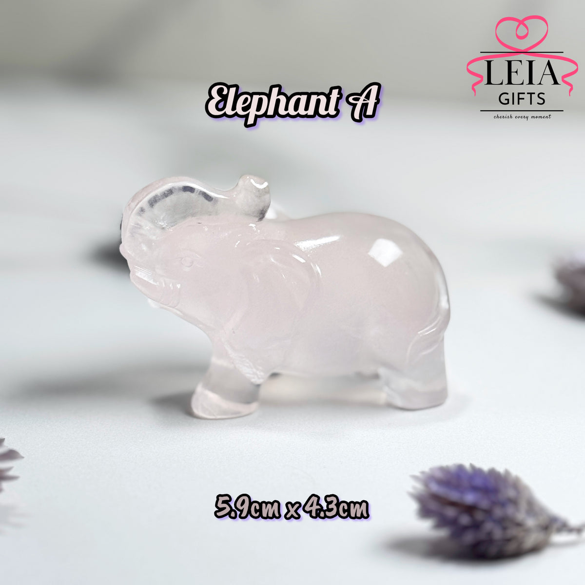 Rose Quartz Elephant