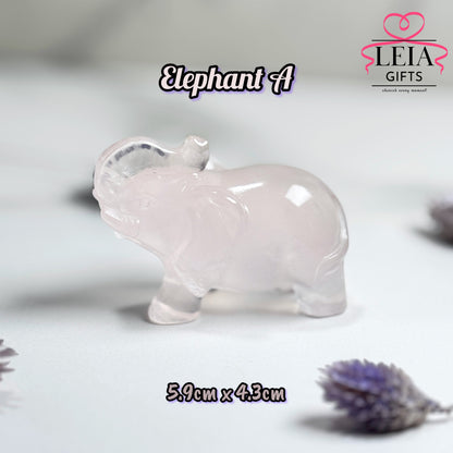 Rose Quartz Elephant