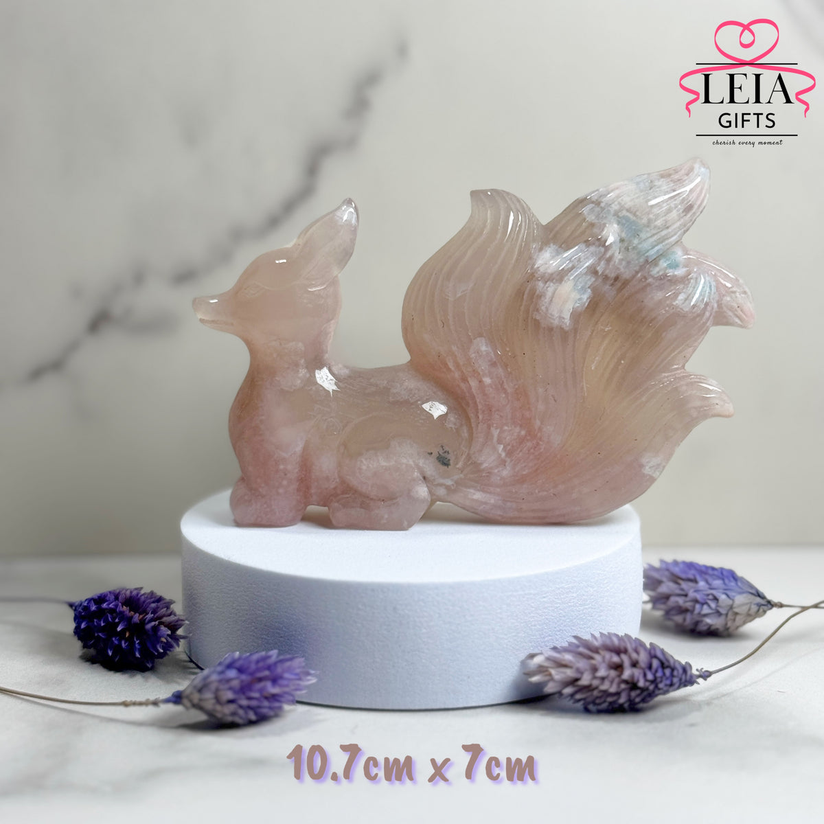 Flower Agate Nine Tail Fox (Large)