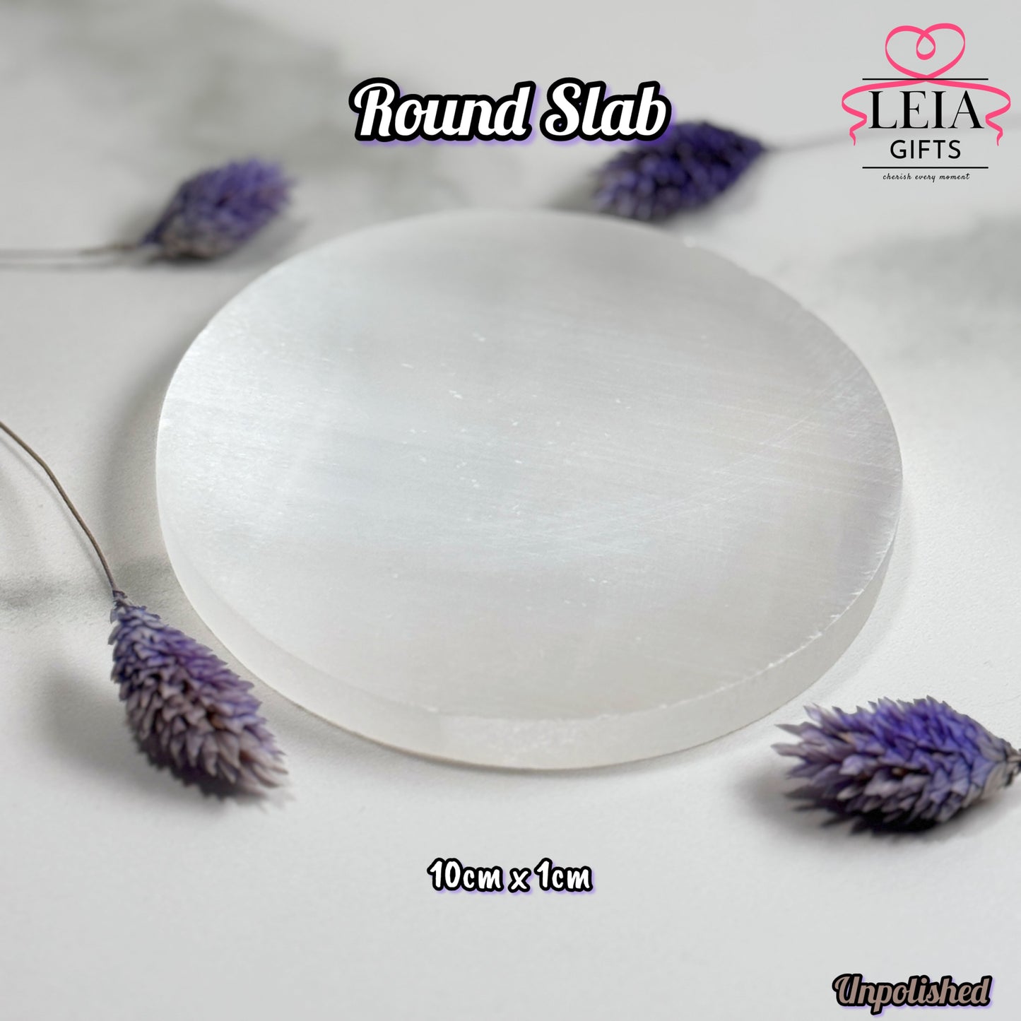 Selenite Round Slab