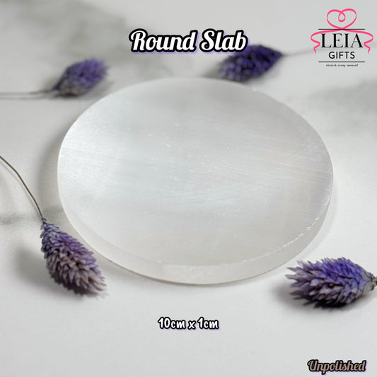 Selenite Round Slab