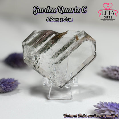 Faceted Garden Quartz Hearts