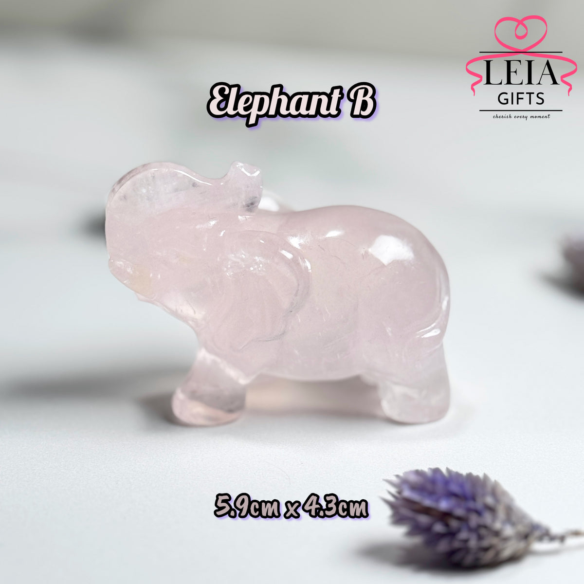 Rose Quartz Elephant
