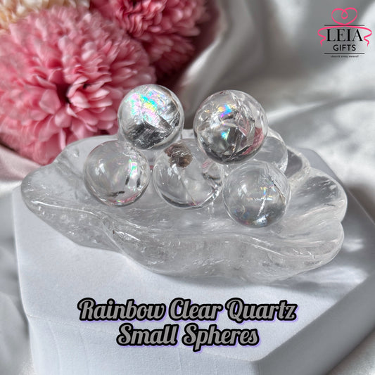 Rainbow Clear Quartz Small Spheres