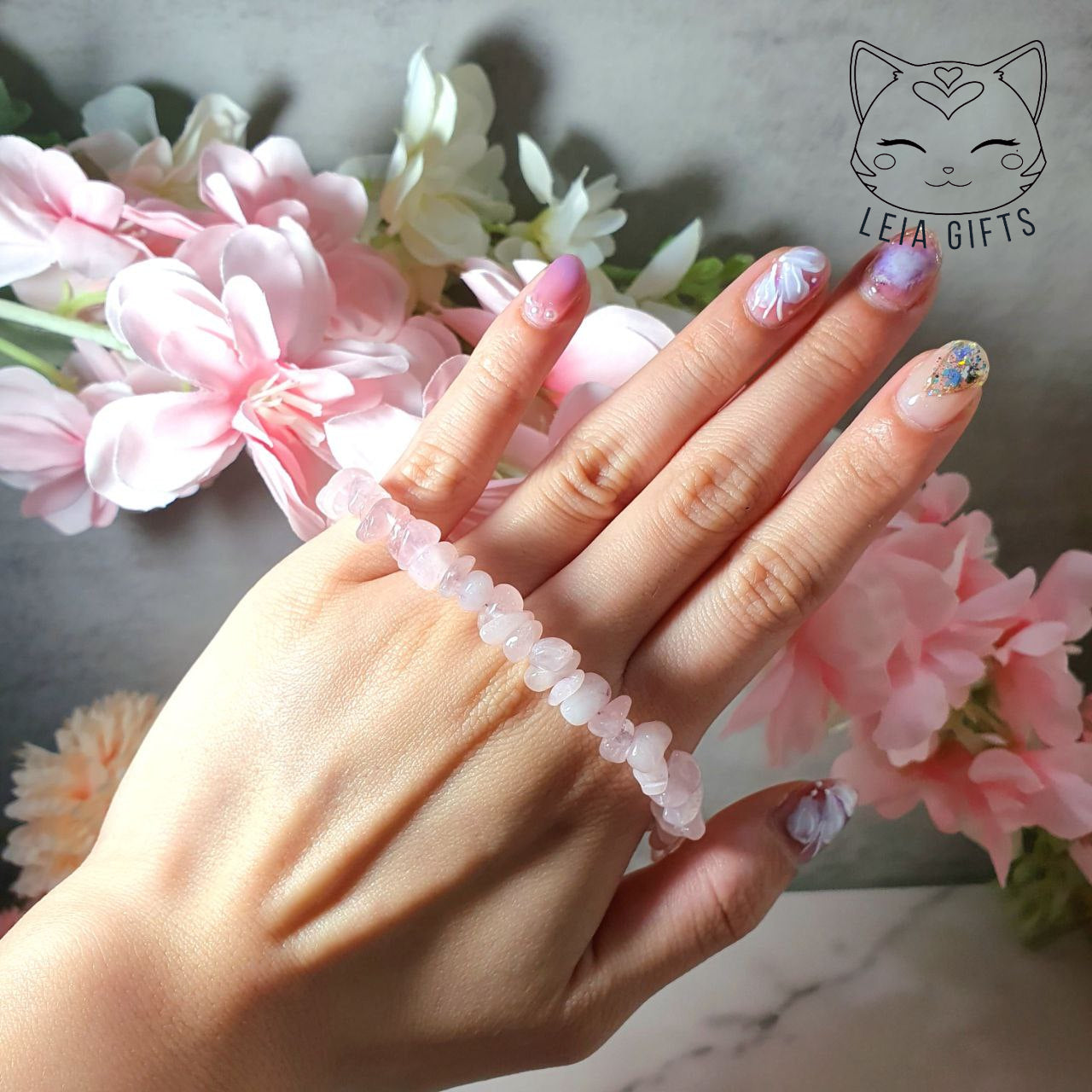 Rose Quartz Chips Bracelet