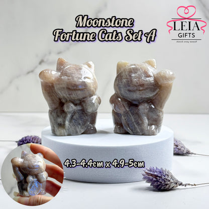 Moonstone Fortune Cats (Pair)
