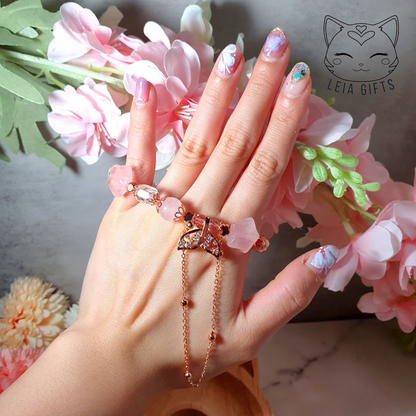 Rose Quartz Star Rose Gold Bracelet