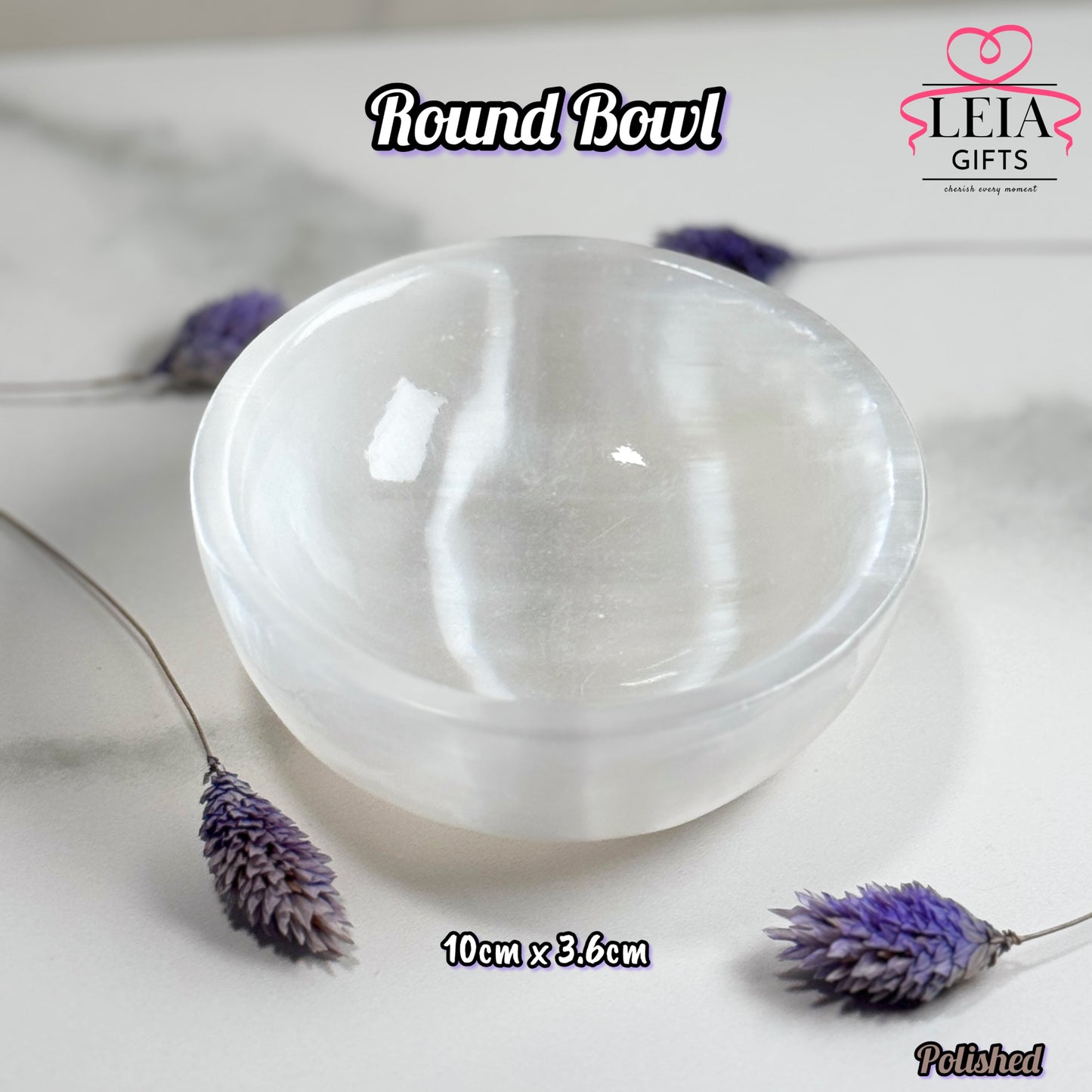 Selenite Round Bowls