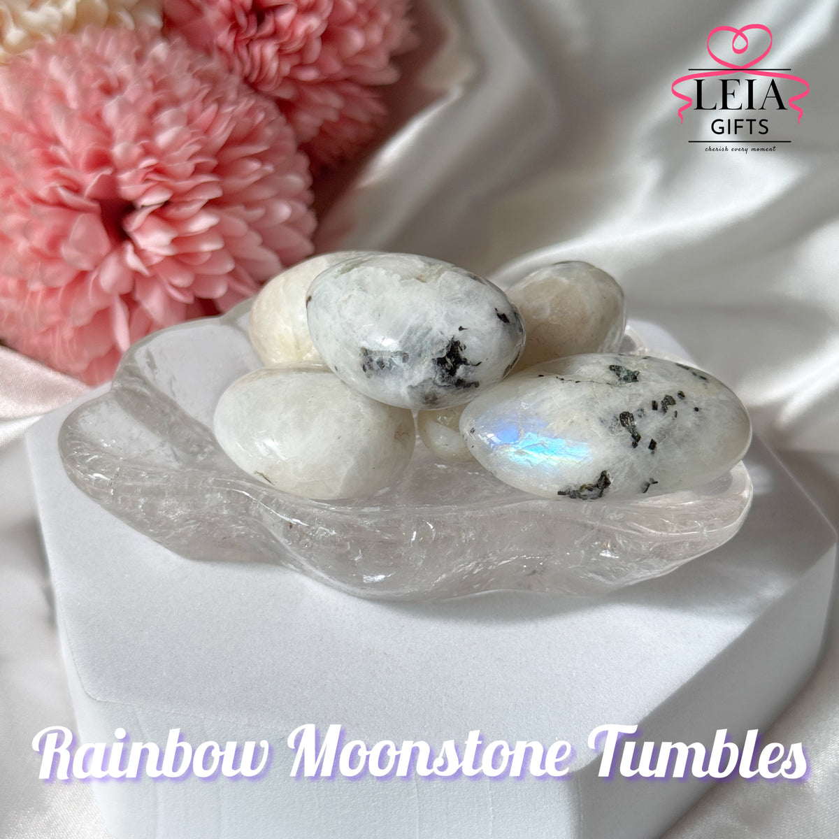 Rainbow Moonstone Tumbles