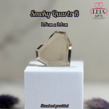 Faceted HQ Smoky Quartz Hearts