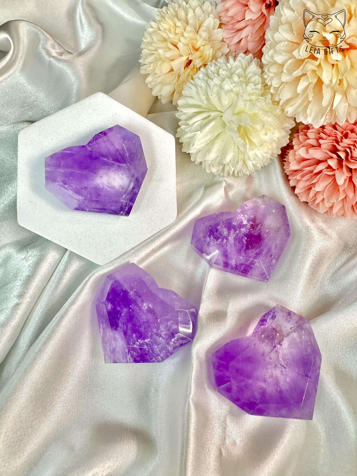 Faceted Amethyst Heart