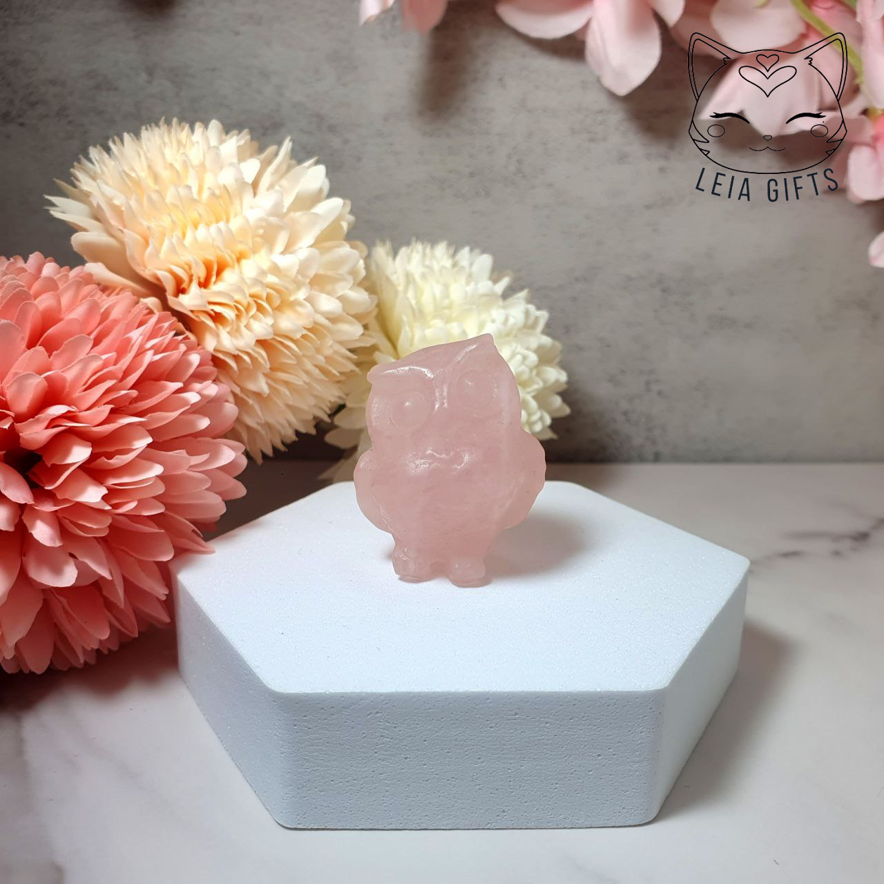 Rose Quartz Owl