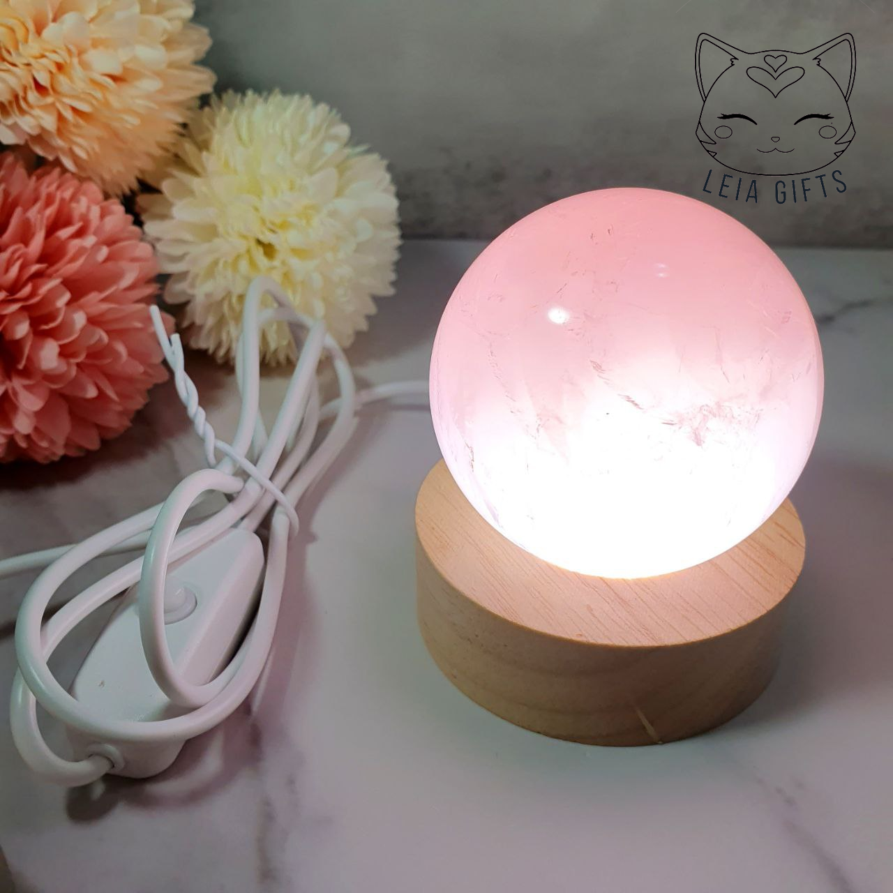 LED Wooden Sphere Stand