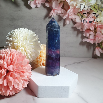 Blue x Purple Fluorite Tower