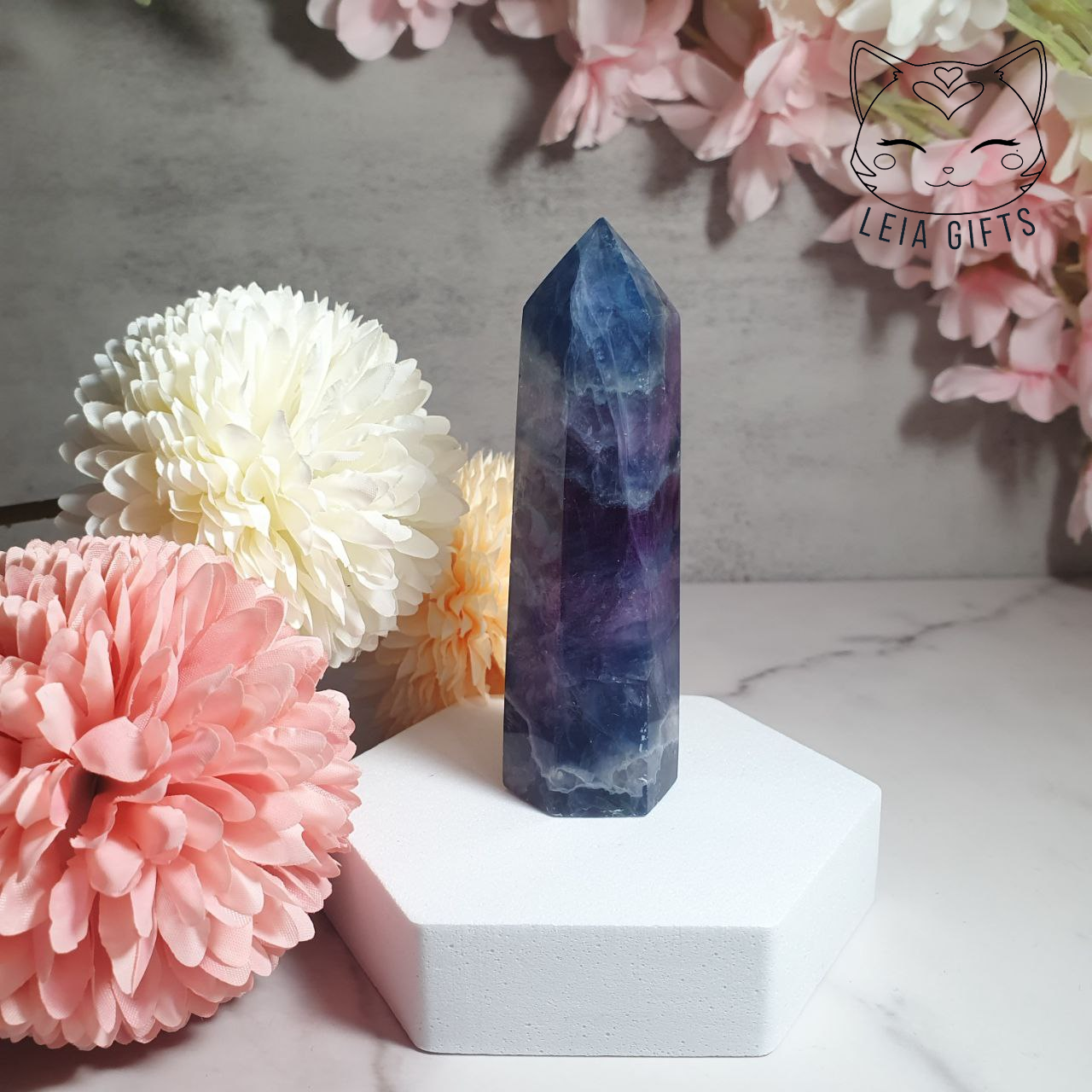 Blue x Purple Fluorite Tower