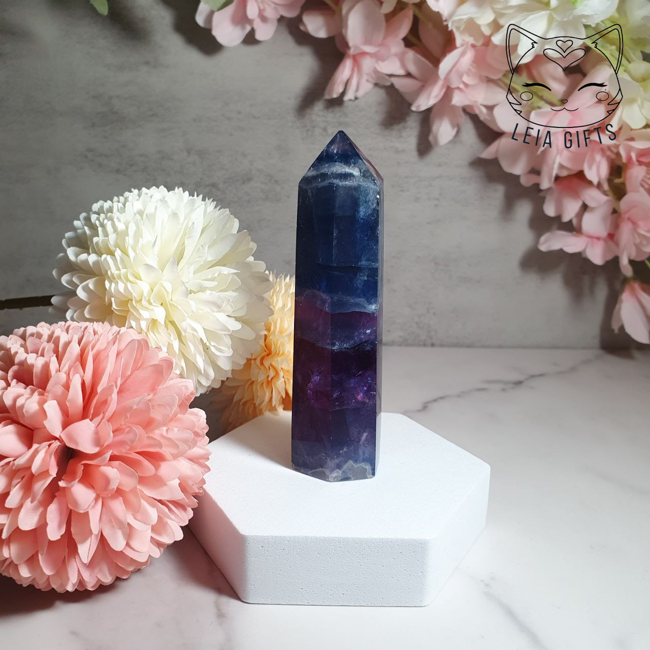 Blue x Purple Fluorite Tower