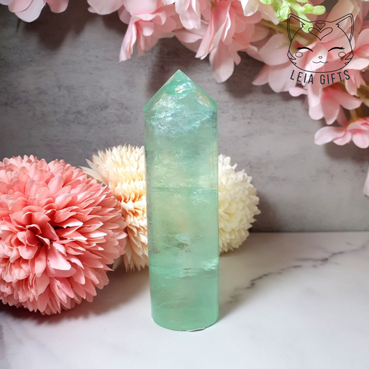 Green Fluorite Cylinder Tower