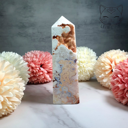 Pink Crazy Lace Agate Tower