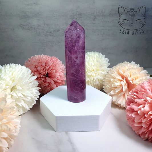 Purple Fluorite Cylinder Tower